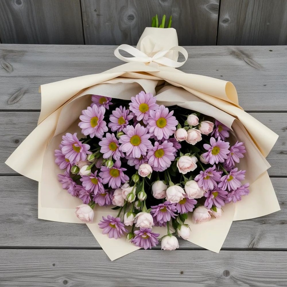 Букет цветов из: Розы и Хризантемы в Бузулуке