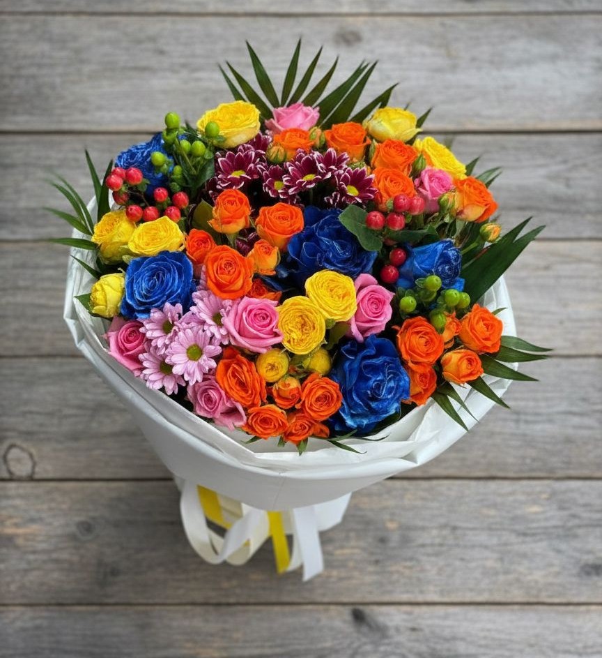 Букет цветов из: Розы и Хризантемы в Бузулуке