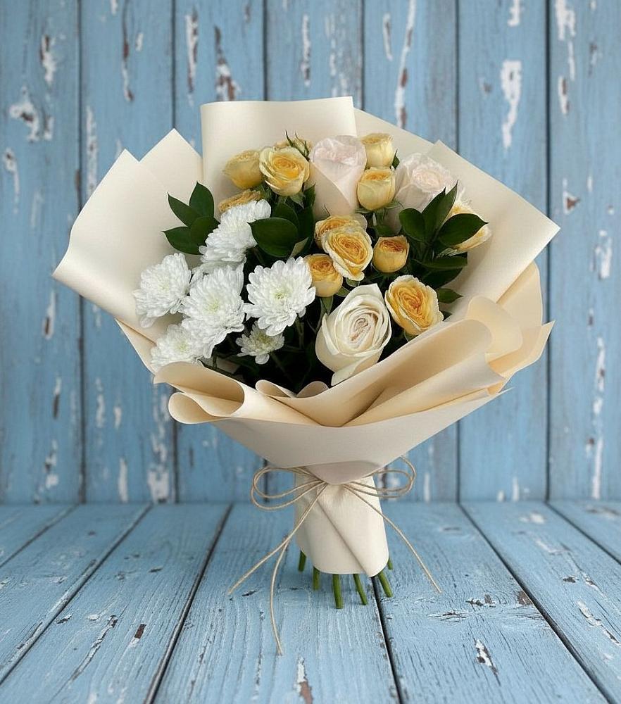 Букет цветов из: Розы и Хризантемы в Бузулуке