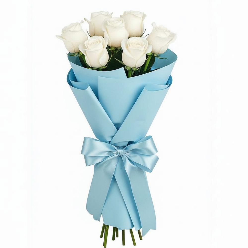 Букет 7 белых роз Проуд в Бузулуке