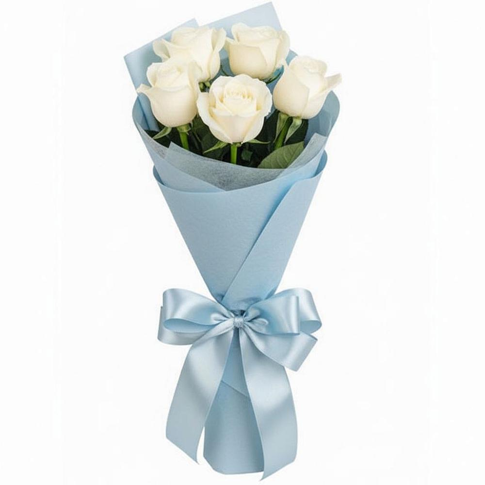 Букет 5 Белых роз Проуд в Бузулуке