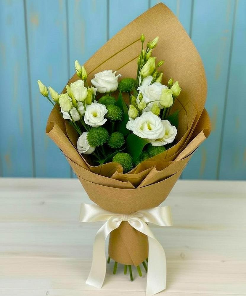 Букет цветов из: Хризантемы и Лизиантусы в Бузулуке