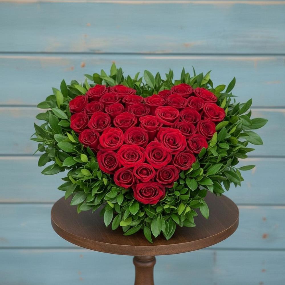 Цветочная композиция из Розы в виде сердца в Бузулуке