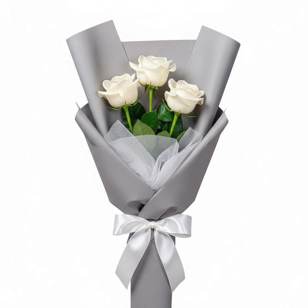 Букет 3 белые розы в Бузулуке