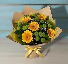 Букет цветов из:  Герберы и Хризантемы в Бузулуке