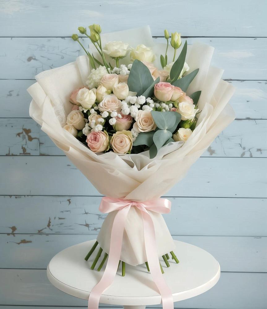 Букет цветов из: Розы и Лизиантусы в Бузулуке