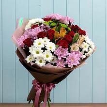 Букет цветов из:  Розы, Хризантемы и Альстромерии в Бузулуке