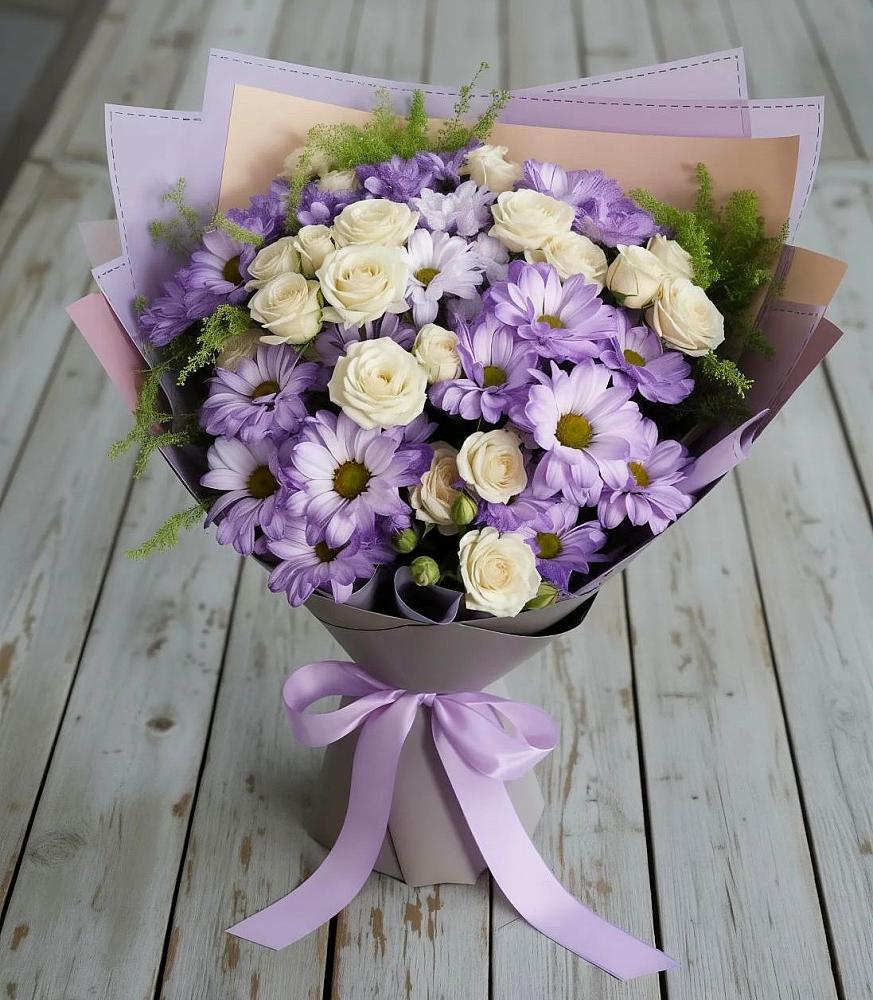Букет цветов из: Хризантемы и Розы в Бузулуке
