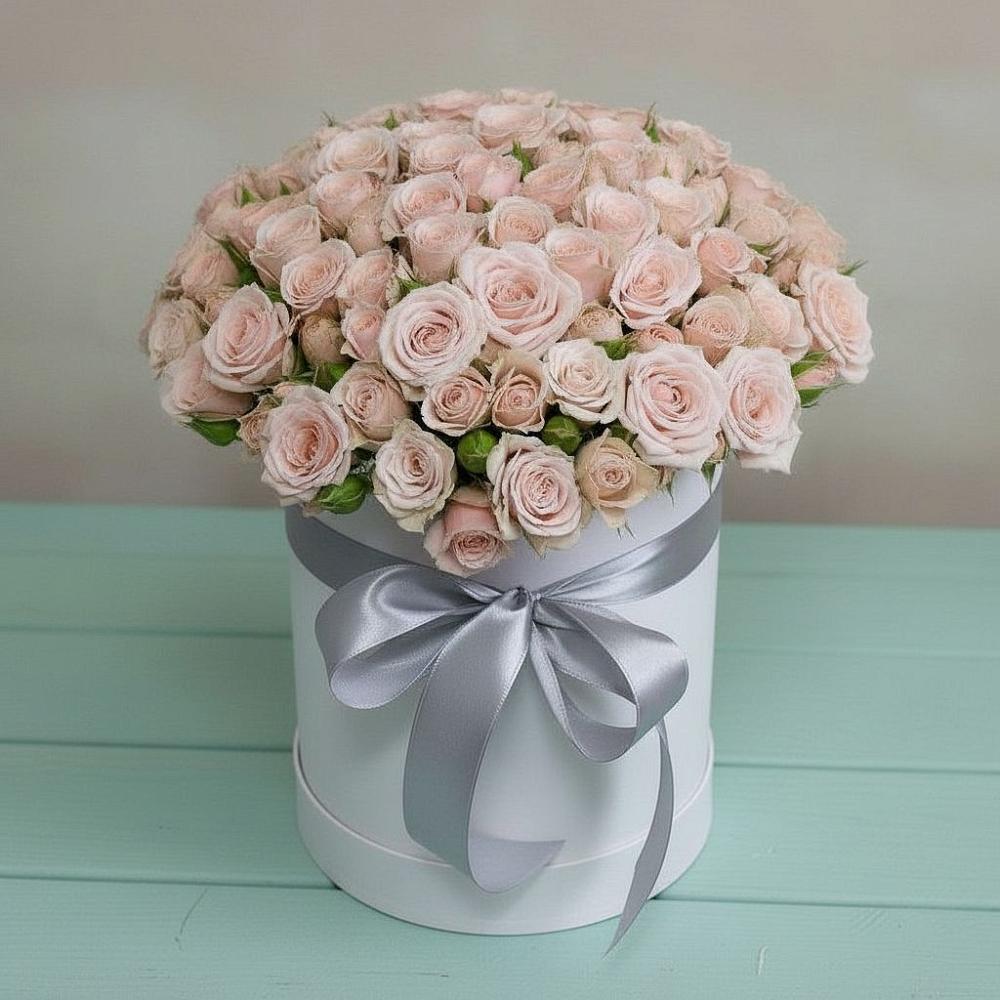 Цветочная композиция из Розы в шляпной коробке в Бузулуке